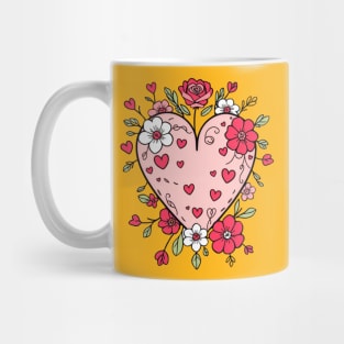 Floral Heart For Valentines Day Mug